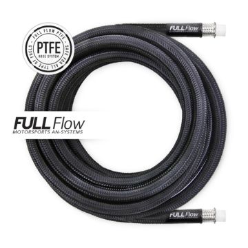 Black Nylon PTFE Stainless Braided Fuel Hose AN6 2m (6.5ft) Nuke Performance