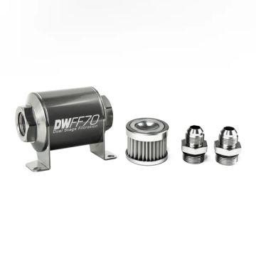 DeatschWerks In-Line Fuel Filter Kit -8AN 5 Micron 70mm