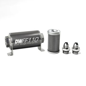 DeatschWerks In-Line Fuel Filter Kit -8AN 40 Micron 110mm