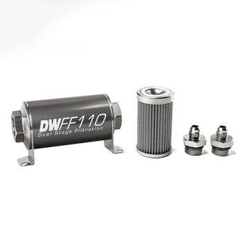 DeatschWerks In-Line Fuel Filter Kit -6AN 100 Micron 110mm