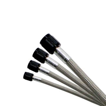 8AN (12In) Stainless Steel Braided Hose (Black Ends) Nitrous Express NX 12812