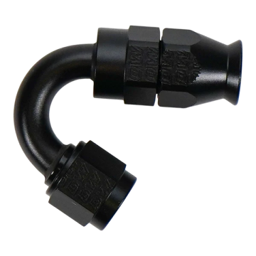 150° otočná koncovka hadice 6AN samice Flare s vložkou Ferule/Olive PTFE DeatschWerks