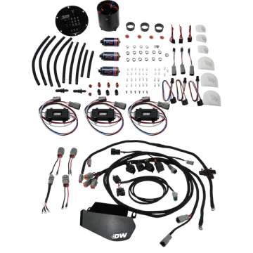 X3 Modul tří palivových čerpadel DW810 bezkartáčových s řídicími jednotkami a PNP svazkem DeatschWerks Nissan GT-R R35 2009-2024