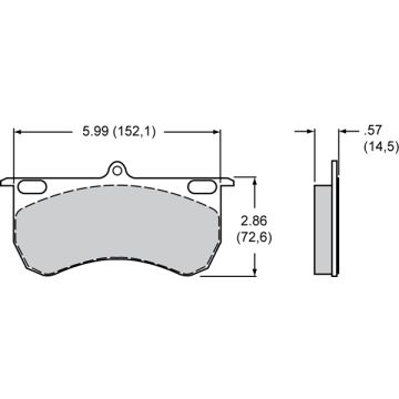 Brzdové desky Wilwood 150-9841K CM Composite Metallic 9115 Power Sports Industrial Pads .57