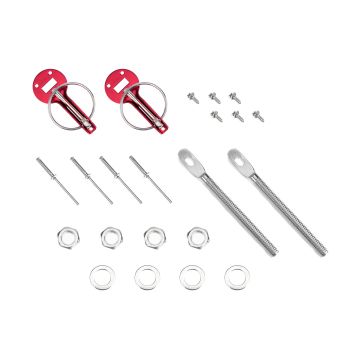 JRspec sliding bonnet pins - red