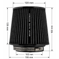 Kuželový vzduchový filtr FMIC.Pro délka 125mm montážní průměr 102mm černý-7