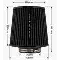 Vzduchový kuželový filtr FMIC.Pro délka 150mm montážní průměr 76mm Modrý-1