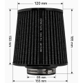 Kuželový vzduchový filtr FMIC.Pro délka 150mm montážní průměr 89mm Modrý-6