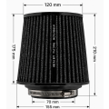 Vzduchový kuželový filtr FMIC.Pro délka 175mm montážní průměr 70mm Červený-7