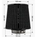 Kuželový vzduchový filtr FMIC.Pro délka 225mm montážní průměr 102mm Modrý-7