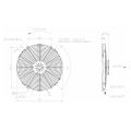 Axiální sací ventilátor SPAL 12V VA18-AP51/C-41A 385 MM