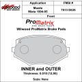 Brzdové desky Wilwood 150-D0635K PM ProMatrix D635 Street Performance Racing Pads .51