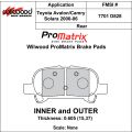 Brzdové desky Wilwood 150-D0828K PM ProMatrix D828 Street Performance Racing Pads .605