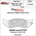 Brzdové desky Wilwood 150-D0897K PM ProMatrix D897 Street Performance Racing Pads .70