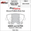 Brzdové desky Wilwood 150-D1057BK PM ProMatrix D1057B Street Performance Racing Pads .585