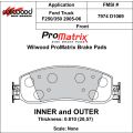 Brzdové desky Wilwood 150-D1069K PM ProMatrix D1069 Street Performance Racing Pads .81