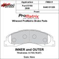 Brzdové desky Wilwood 150-D1328K PM ProMatrix D1328 Street Performance Racing Pads .735