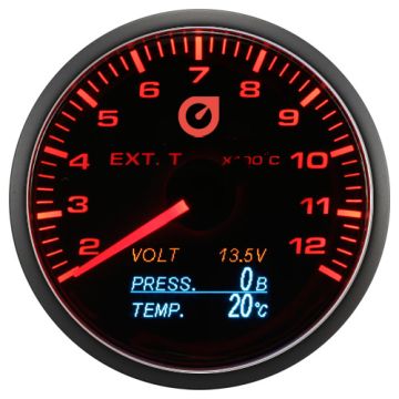 Auto Gauge 60mm - 4v1 EGT napětí teplota tlak ukazatel