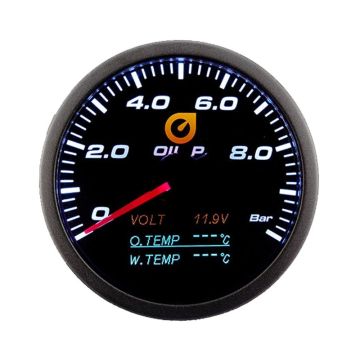 Auto Gauge 60mm - 4v1 ukazatel Tlak oleje Napětí Teplota oleje a vody