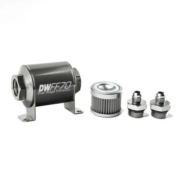 DeatschWerks In-Line Fuel Filter Kit -6AN 10 Micron 70mm