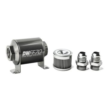 DeatschWerks In-Line Fuel Filter Kit -10AN 40 Micron 70mm