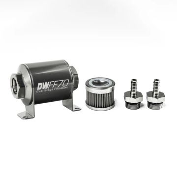 DeatschWerks In-Line Fuel Filter Kit 5/16IN 40 Micron 70mm