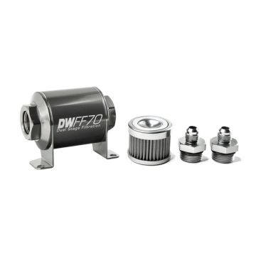 DeatschWerks In-Line Fuel Filter Kit -6AN 40 Micron 70mm