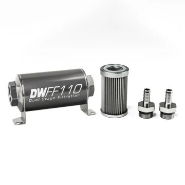 DeatschWerks In-Line Fuel Filter Kit 3/8IN 40 Micron 110mm