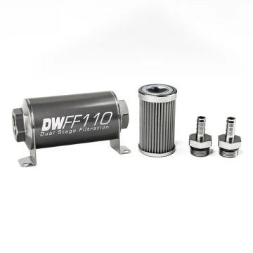 DeatschWerks In-Line Fuel Filter Kit 3/8IN 100 Micron 110mm
