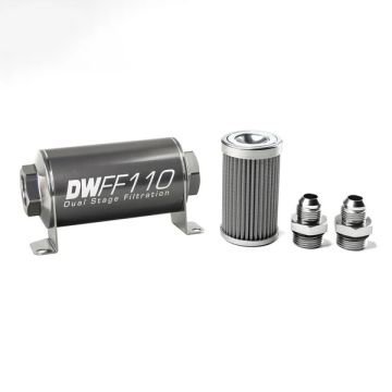 DeatschWerks In-Line Fuel Filter Kit -8AN 100 Micron 110mm