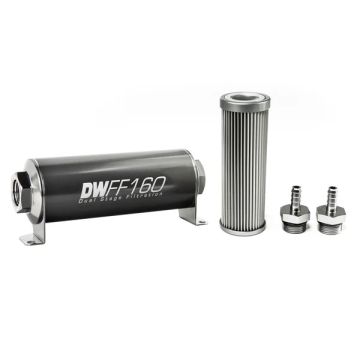 Deatschwerks In-Line Fuel Filter Kit 5/16IN 10 Micron 160mm