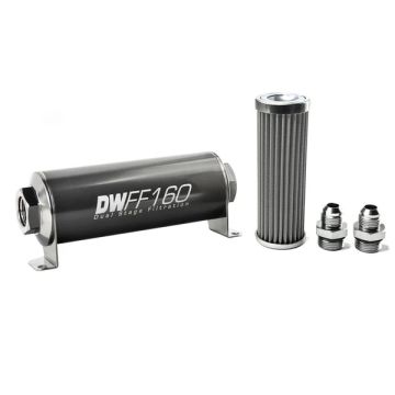 DeatschWerks In-Line Fuel Filter Kit -8AN 100 Micron 160mm