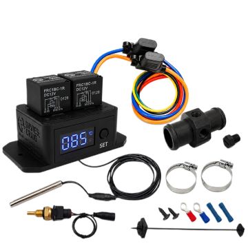 Davies Craig DC0485 digitální spínač dvou ventilátorů Thermatic se snímačem teploty 1/4” NPT a průběžným adaptérem 35 mm sada
