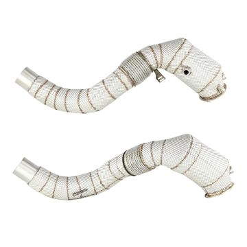 Downpipe FMC.Pro BMW F15 F16 X5 50ix X6 50ix 4.0 4.4L N63B 2015- + katalyzátor + tepelný štít z inkonelu