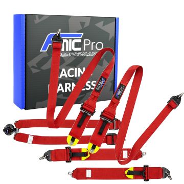 Sportovní pásy pro HANS FMIC.Pro FIA 2031 8853-2016 6bodové (2+3)"x 3" červená