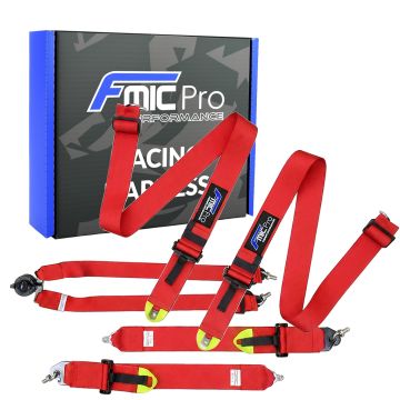 Sportovní pásy FMIC.Pro FIA 2031 8853-2016 6bodové 3"x 3" červená