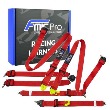 Sportovní pásy FMIC.Pro FIA 2031 8853-2016 6bodové 2"x 2" červená