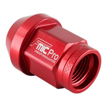 Hliníková matice kola FMIC.Pro M14x1,25 červený 1 ks kuželový průchozí otvor