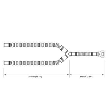 Nuke Performance Pre-Assembled In Tank Fuel Hose with SAE Quick Connect 350mm SAE 9.49 180" to ID8 Y-Split