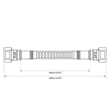 Nuke Performance Pre-Assembled In Tank Fuel Hose with SAE Quick Connect 100mm SAE 9.49 180" to SAE 9.49 180"