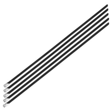 Nuke Performance Stainless Steel Locking Ties 7.9mm x 500mm 5pcs Black