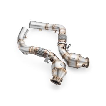 Downpipe BMW M5 F90 katalyzátory HJS 300 CPSI EURO 6