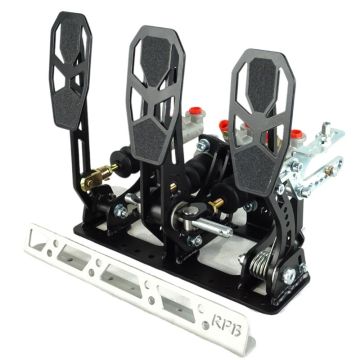 Pedalbox Kit Car podlahová montáž s opěrkou nohou RacingPedalBoxes – Černá