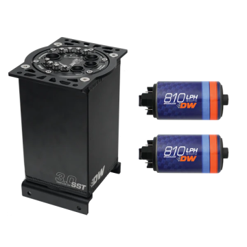 Nádrž přepadu paliva 3.0L s dvojicí čerpadel DW810 Brushless DeatschWerks
