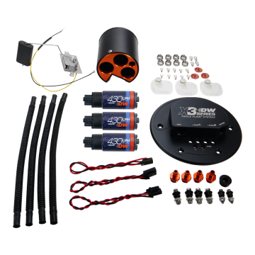 Modul X3 s čerpadly DW430c a instalační sadou DeatschWerks Ford Mustang 1998-2004