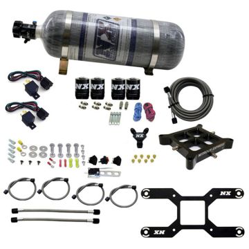 4150 Billet Crossbar Plate System Dual Stage 100-1000Hp with 12Lb Carbon Bottle Nitrous Express NX 66042-12