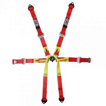 GT2I Pro Single Seater Harness 6-Point Red FIA Approved 8853-2016