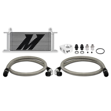 Mishimoto Universal Thermostatic Oil Cooler Kit 16-Row Silver