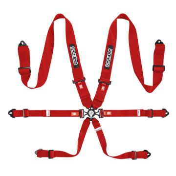 Sparco Competition Harness H-3 6-Point 3" Red FIA Approved 8853-2016