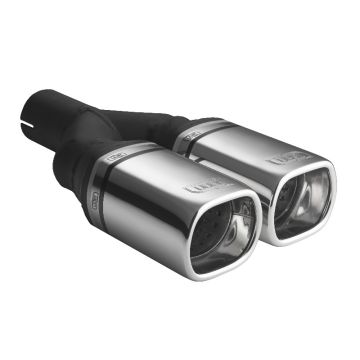 Univerzální koncovka tlumiče výfuku  obdélníková 80×65mm délka 200mm montážní průměr 45mm